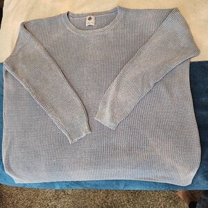 Like Love 2XL Light Blue Round Neck Woven Sweater Like New Condition
